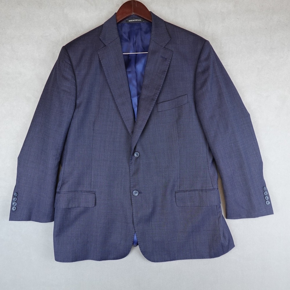 J Hilburn Blazer Mens 44S Vitale Barberis Canonico Wool Blue Tailored Fit